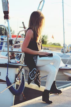 girl sitting on the boat