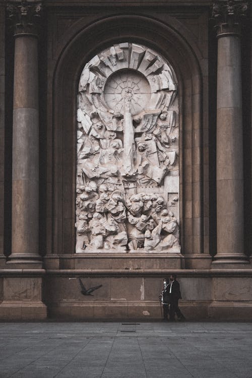 Free Bas Relief on Wall of Church Stock Photo