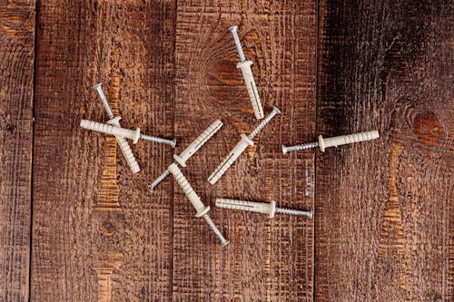 Free Close up of Screws on Wooden Planks Stock Photo