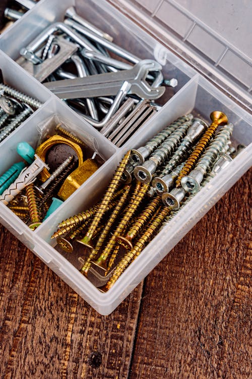 Free Toolbox with Screws and Tools Stock Photo