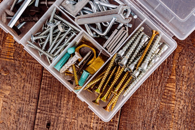 Toolbox With Screws And Tools