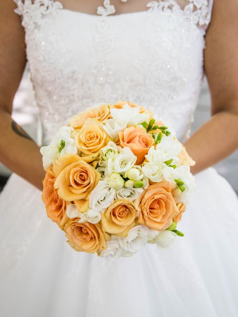 Wedding invitation peach-bouquet