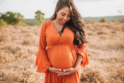 Základová fotografie zdarma na téma baby bump, dlouhé rukávy, hnědé pole