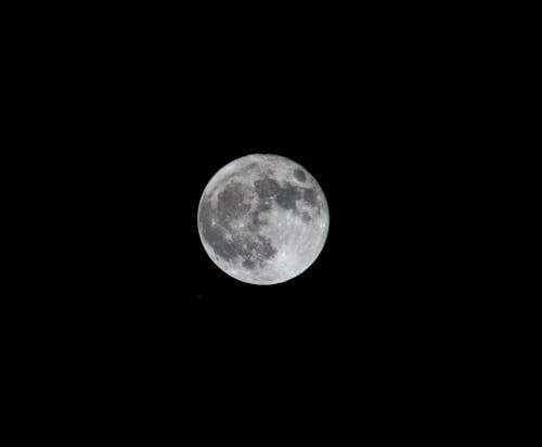 Full Moon in Dark Night Sky