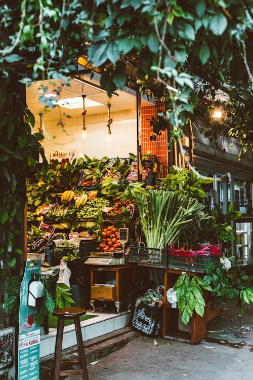 Vegetables on Display in a Grocery Store