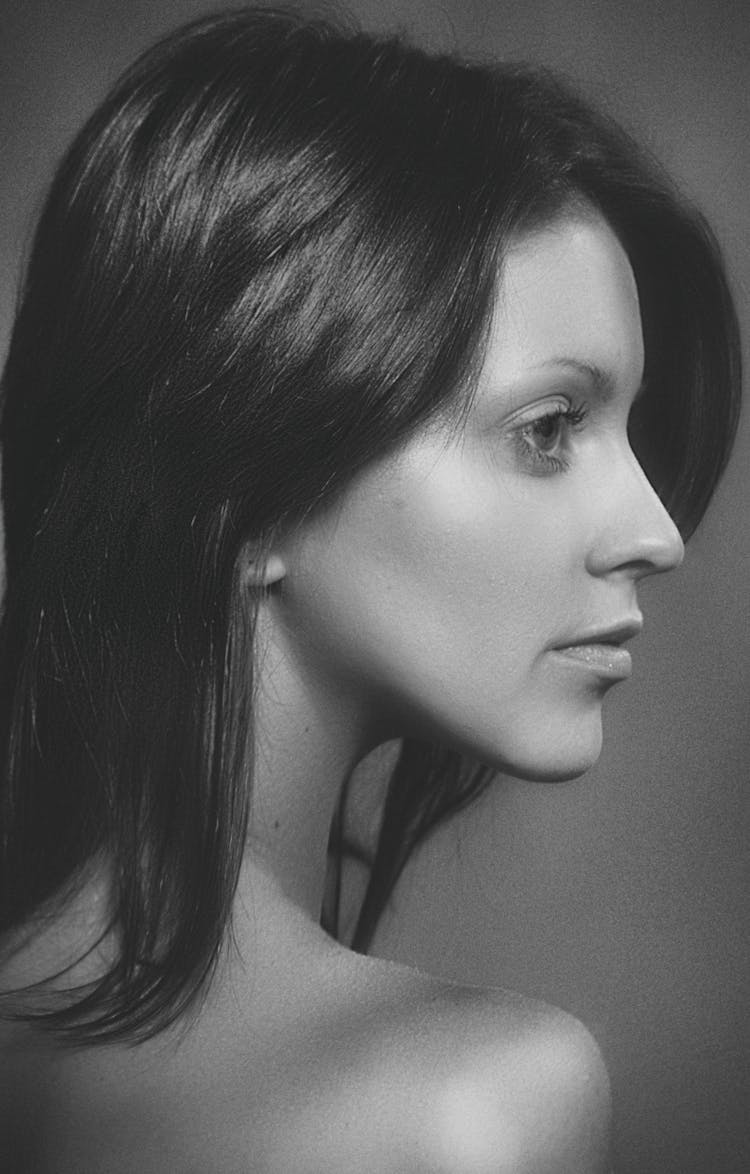 Portrait Of Woman With Sharp Jawline