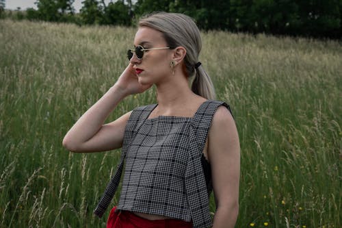 Portrait of a Woman Wearing Sunglasses