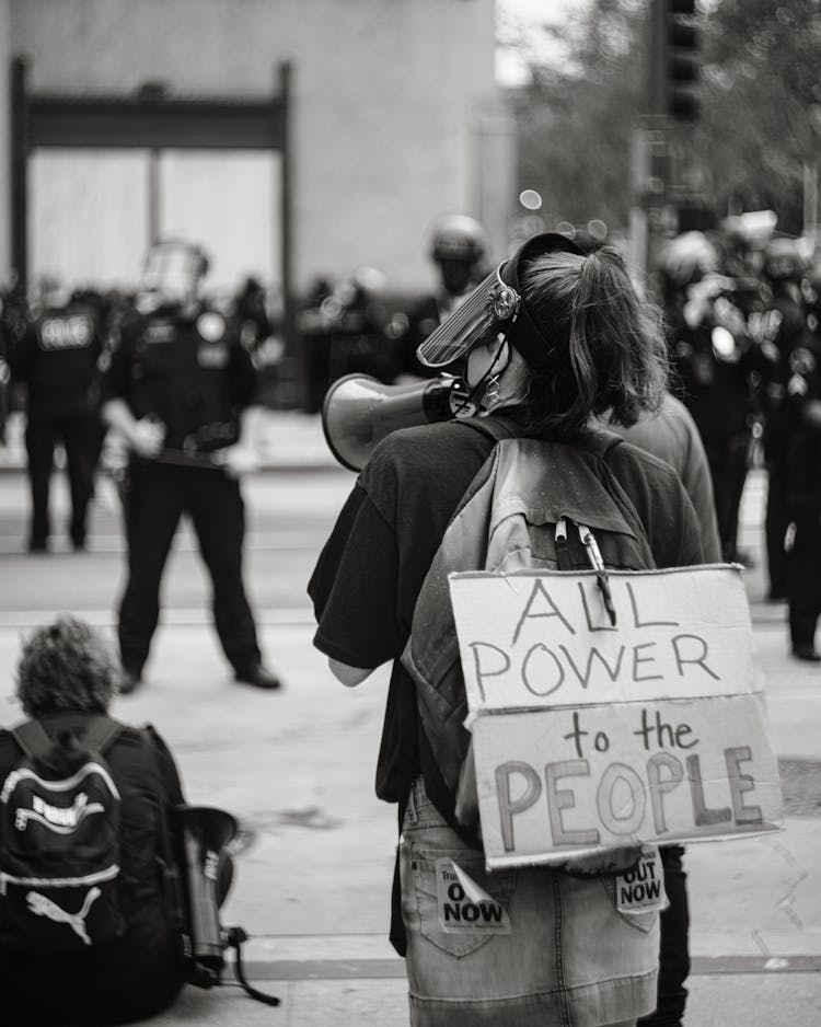 A Woman Doing Protesting 