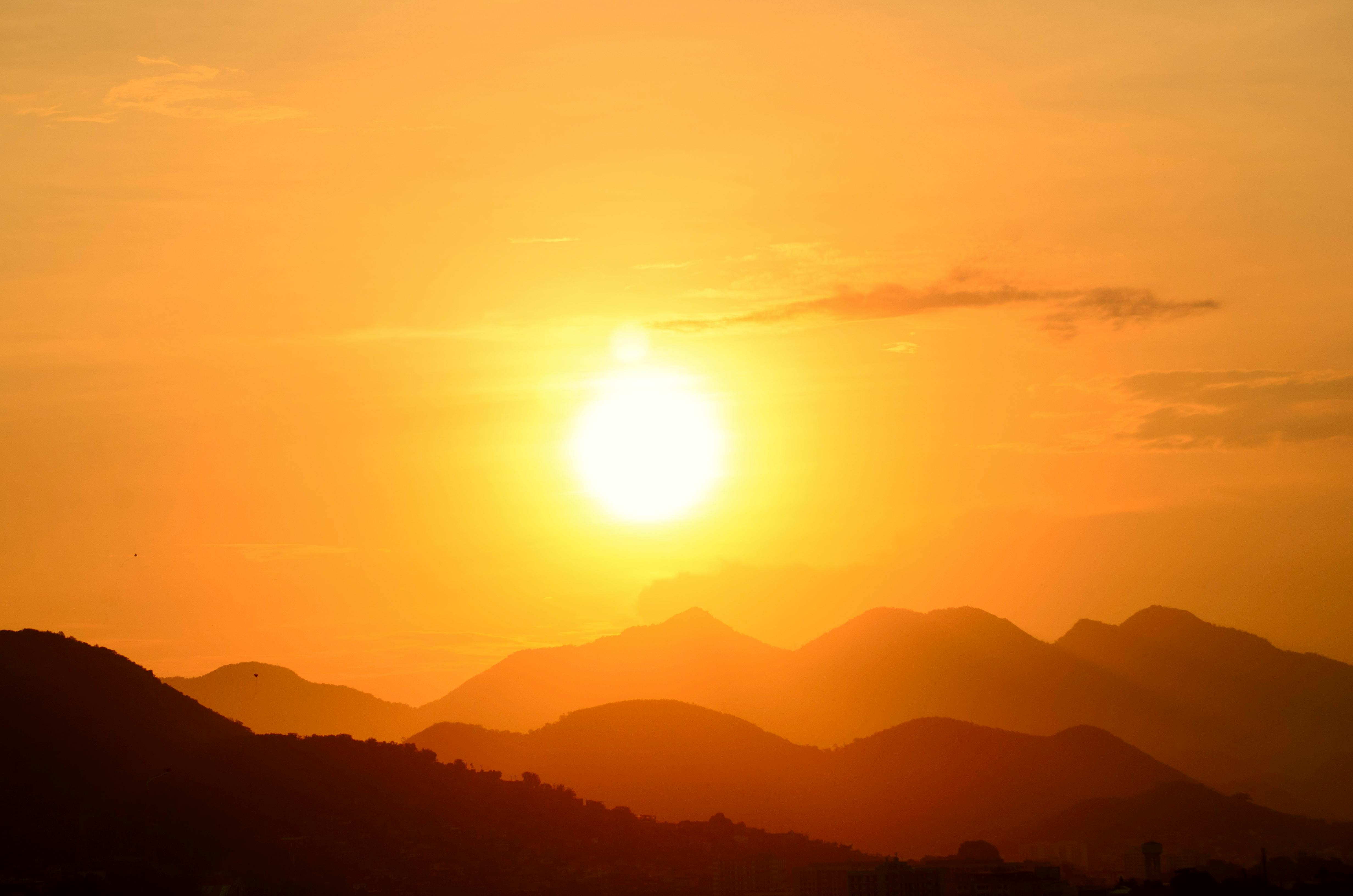 silhouette photo of a mountain