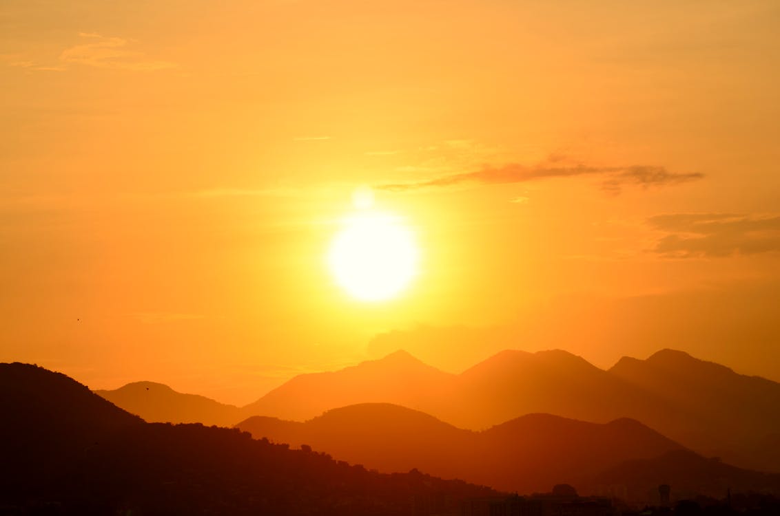 Silhouette Photo of a Mountain