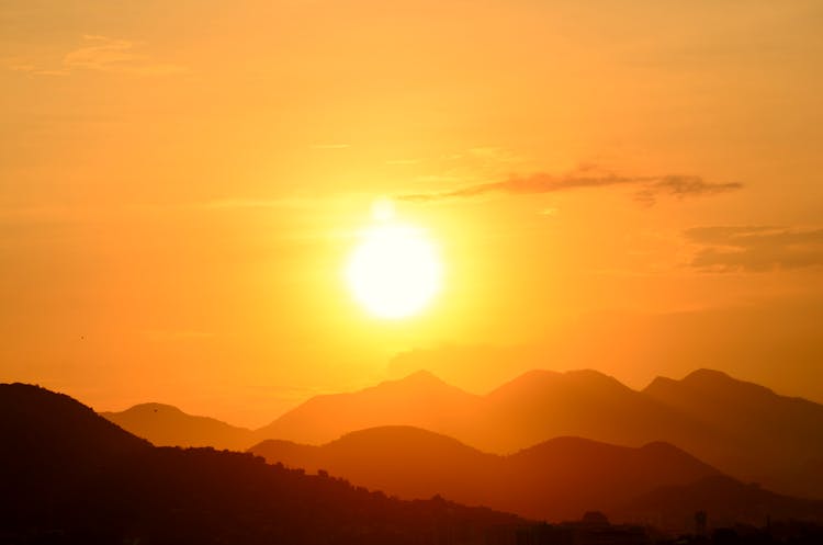 Silhouette Photo Of A Mountain