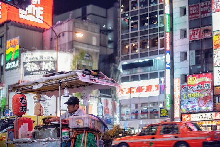 A Street Vendor In Tokyo, Japan