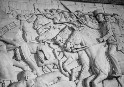 Free Bas Relief with Historic Soldiers Stock Photo