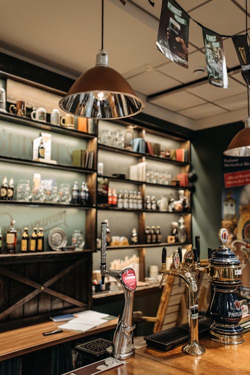 Lamp over Counter in Bar