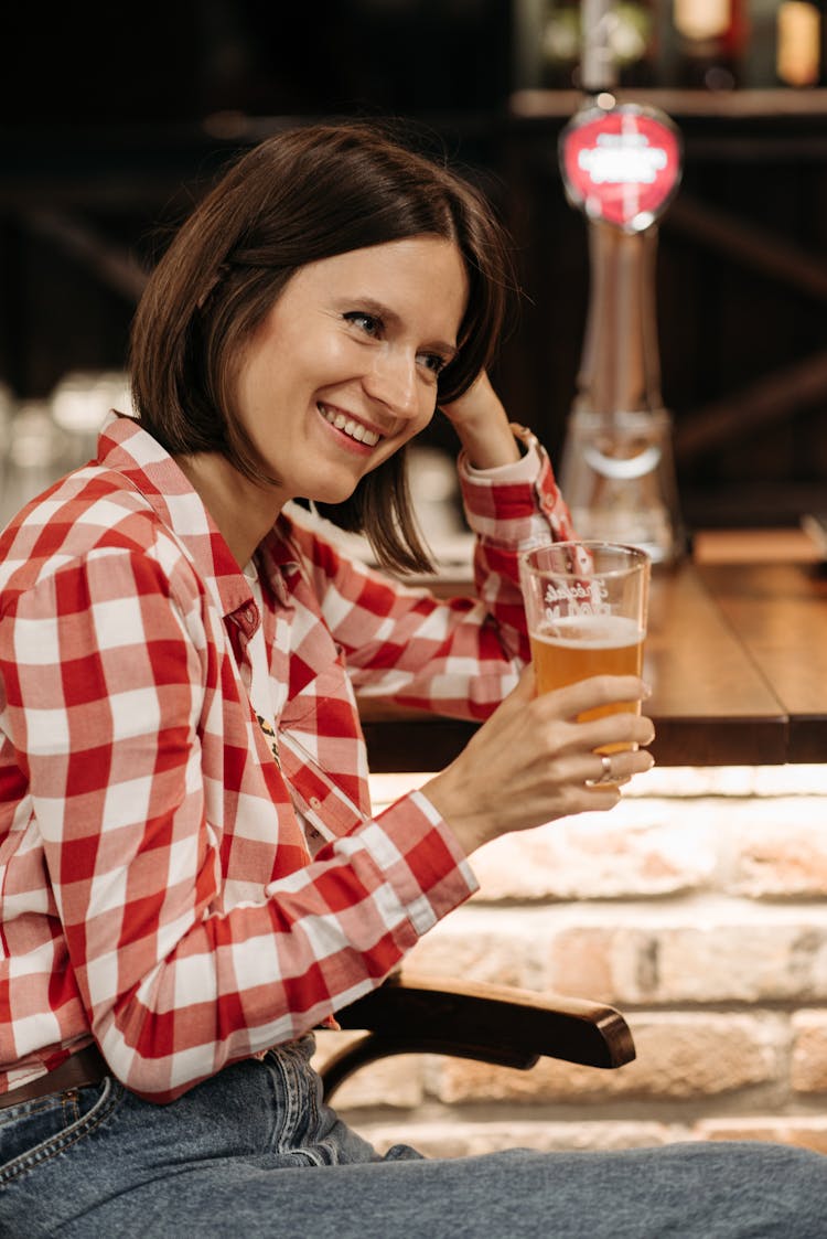 Beautiful Woman Holding A Glass