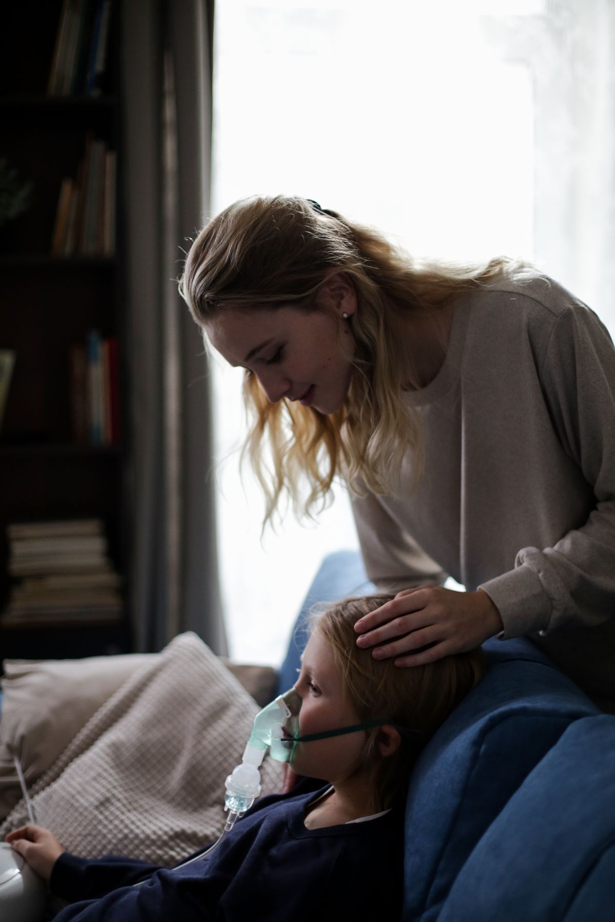 Child using daily controller inhaler as part of a consistent routine