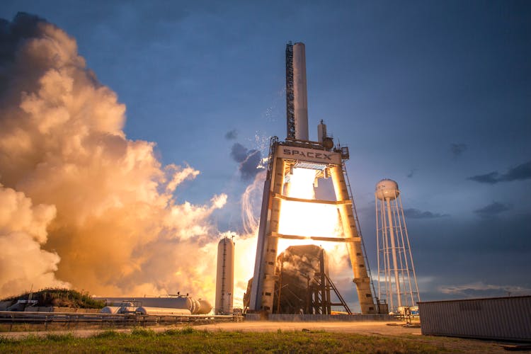 Photo Of Gray And White Spacex Space Shuttle