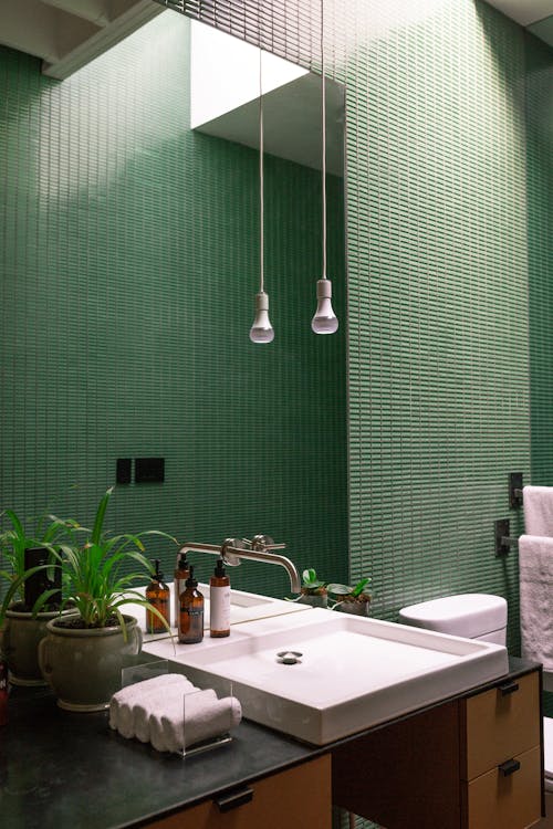White Ceramic Sink With Faucet