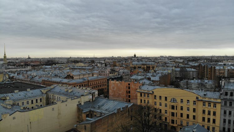 Drone Shot Of Buildings In Saint Petersburg