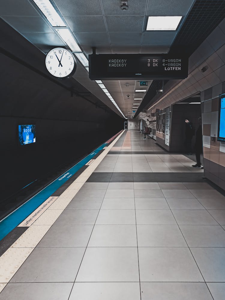 Clock On A Train Station