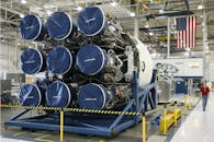 Element of new rocket during construction at factory