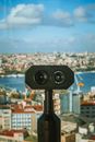 Black and Silver Binoculars on Top of Building