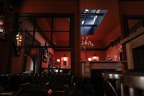 Free Interior Design of a Bar and Restaurant Stock Photo