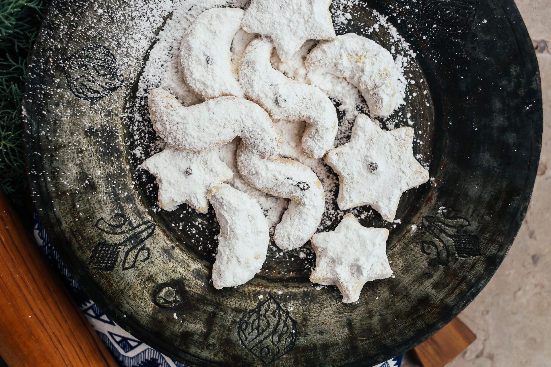 Christmas Cookies Covered in Custard Sugar