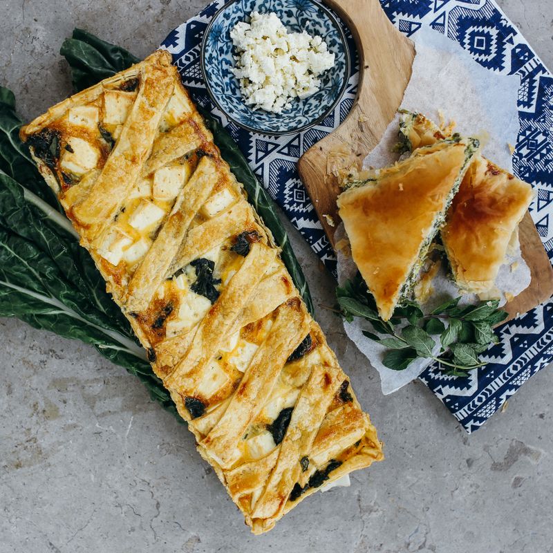 Spinach Feta Couscous Pie