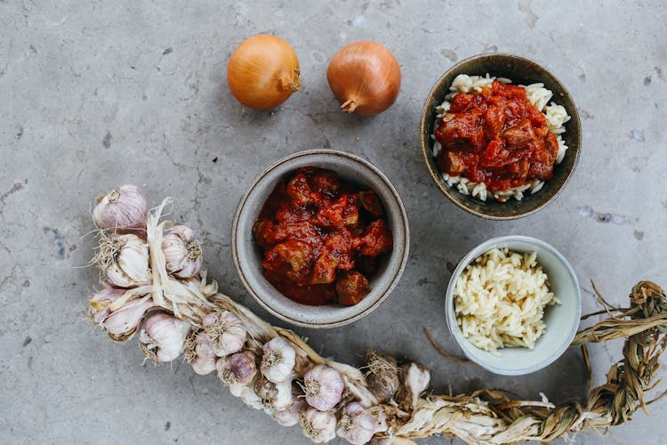 Top View Of Cooking Ingredients