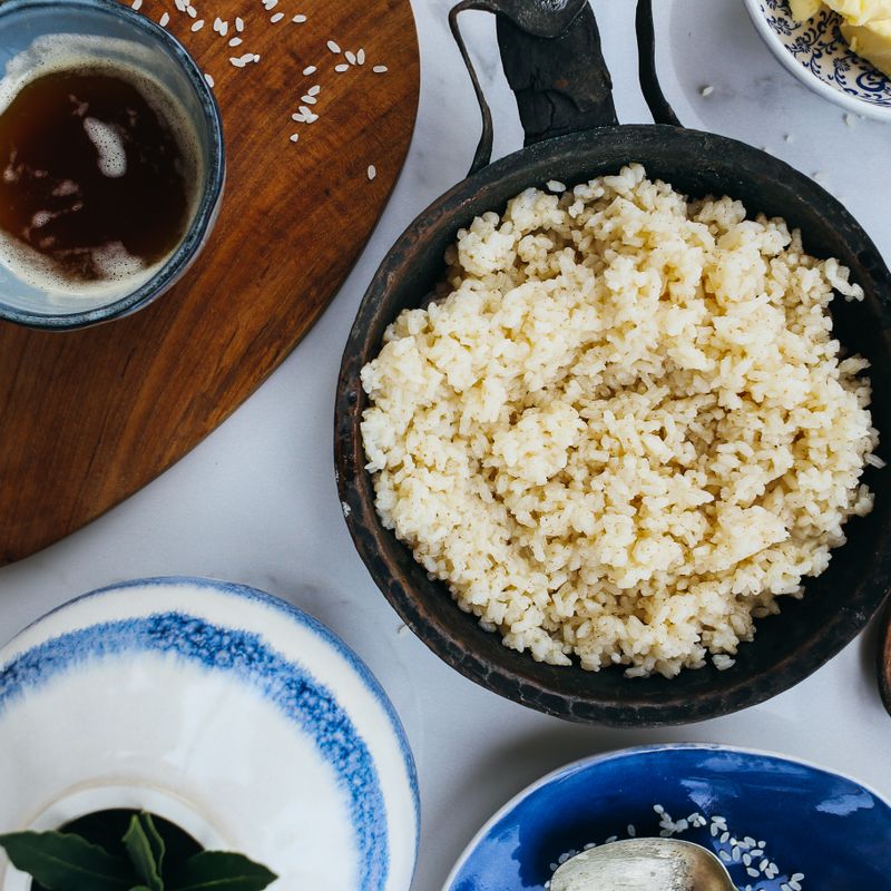 One-Pot Miso Butter Shiitake and Rice Pilaf