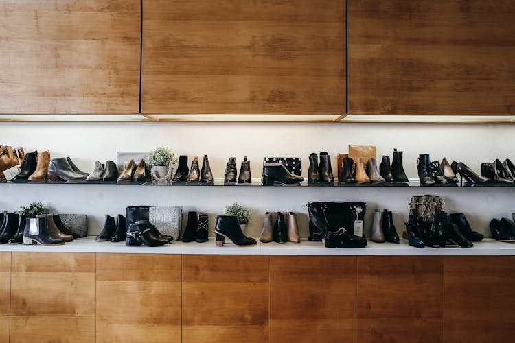 Shoes Display In Boutique