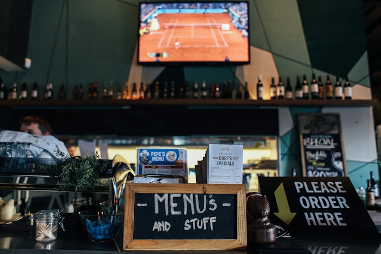 Bar Counter In Close Up