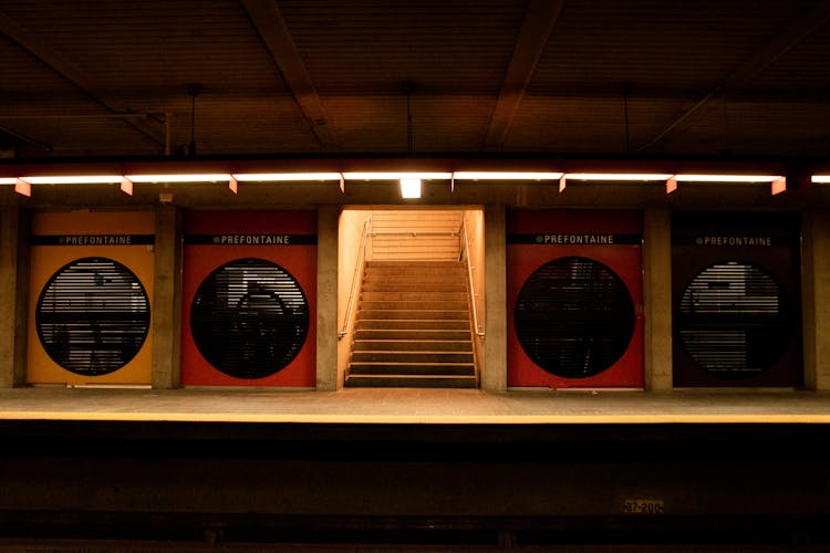 Platform Of Prefontaine Metro Station In Montreal, Quebec