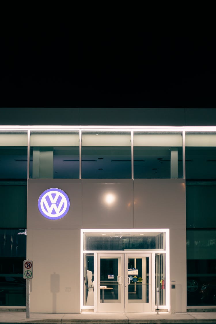 Entrance Of Store Selling Modern Cars