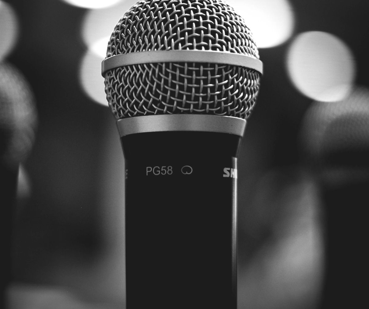Close-up of a microphone ready for a speech