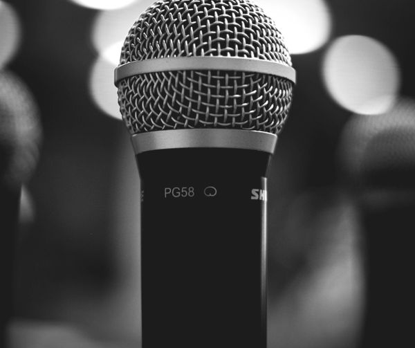 Close-up van een microfoon