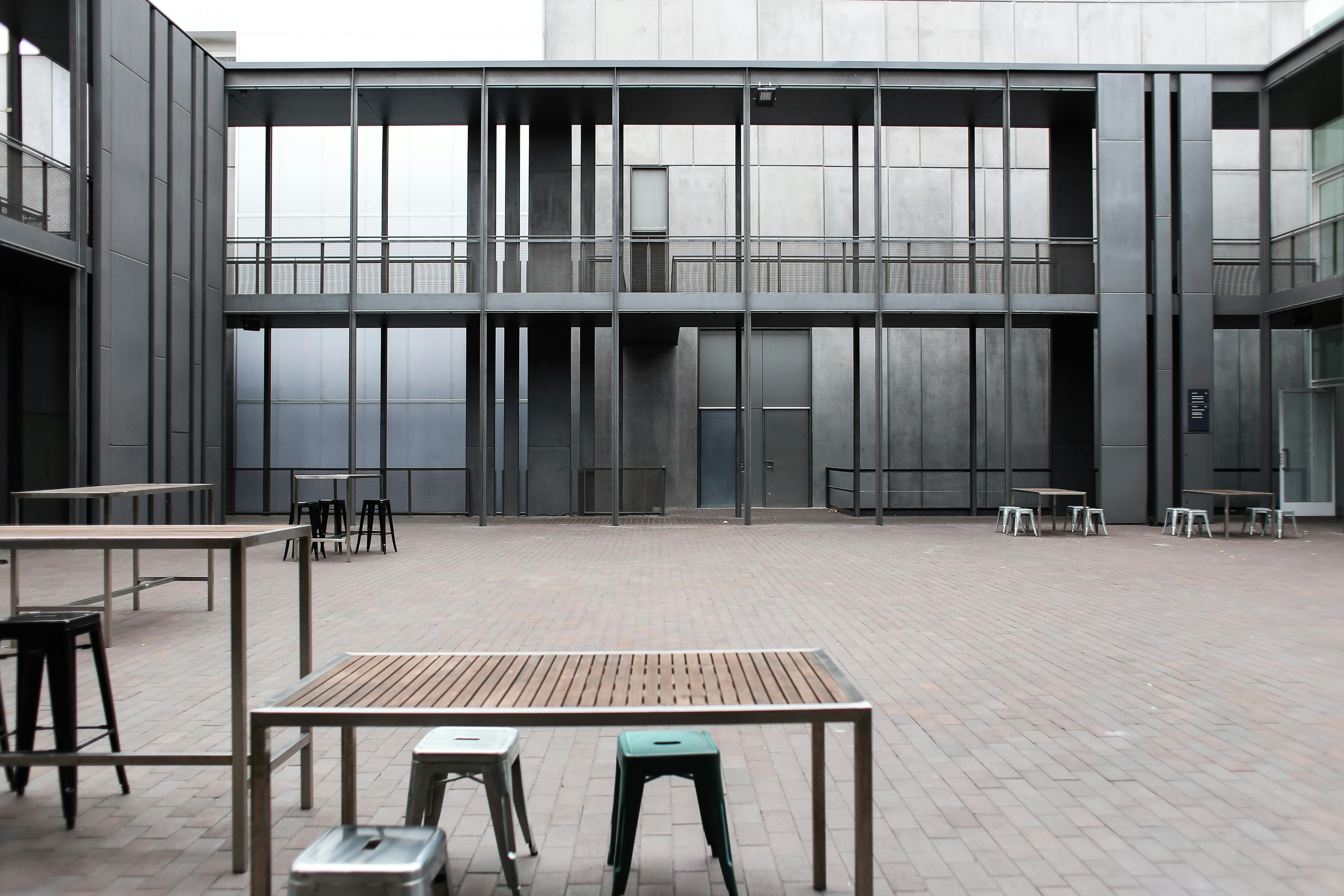 modern paver patio with clean lines - hardscape patio designs