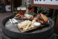 Fries and Burger on Table