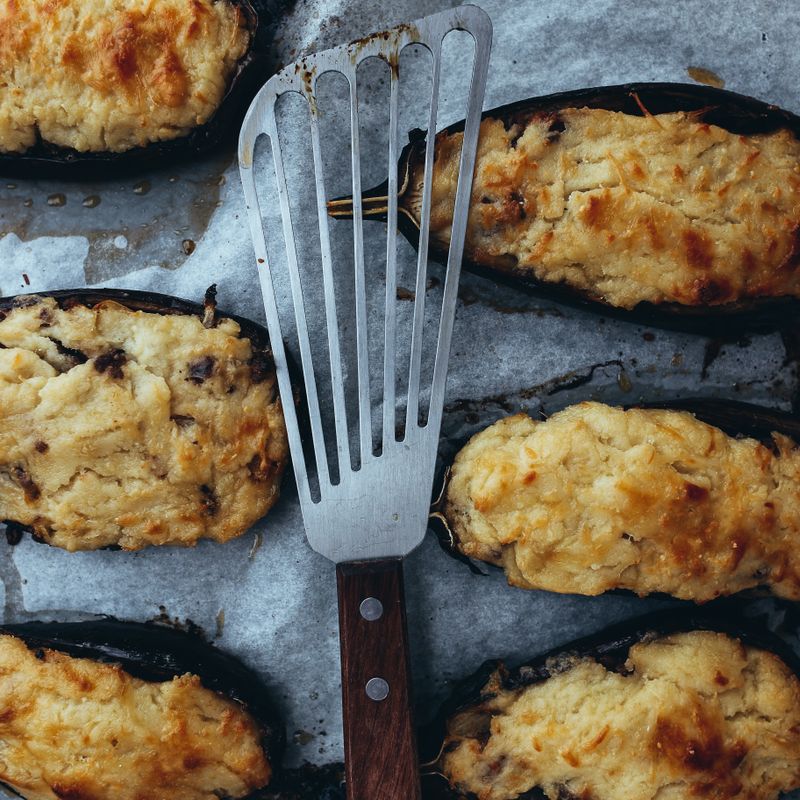 Turkish Spiced Eggplant Imam Bayildi with Quinoa Pilaf