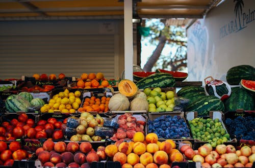 Free Variety of Fruits on a Fruit Stand Stock Photo
