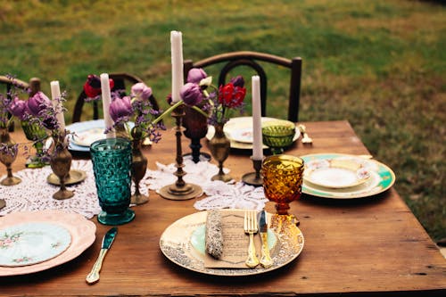Free Outdoor Table Setting Stock Photo