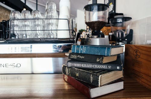 Free Books in Cafe Stock Photo