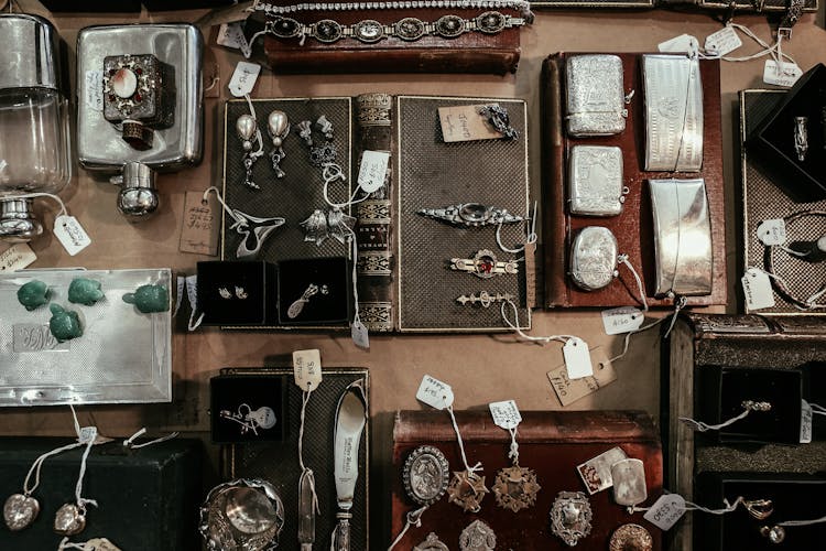 Antiques On Display In A Store