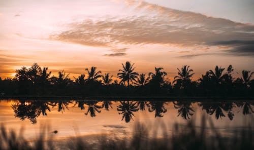 Photos gratuites de ciel maussade, coucher de soleil, lac