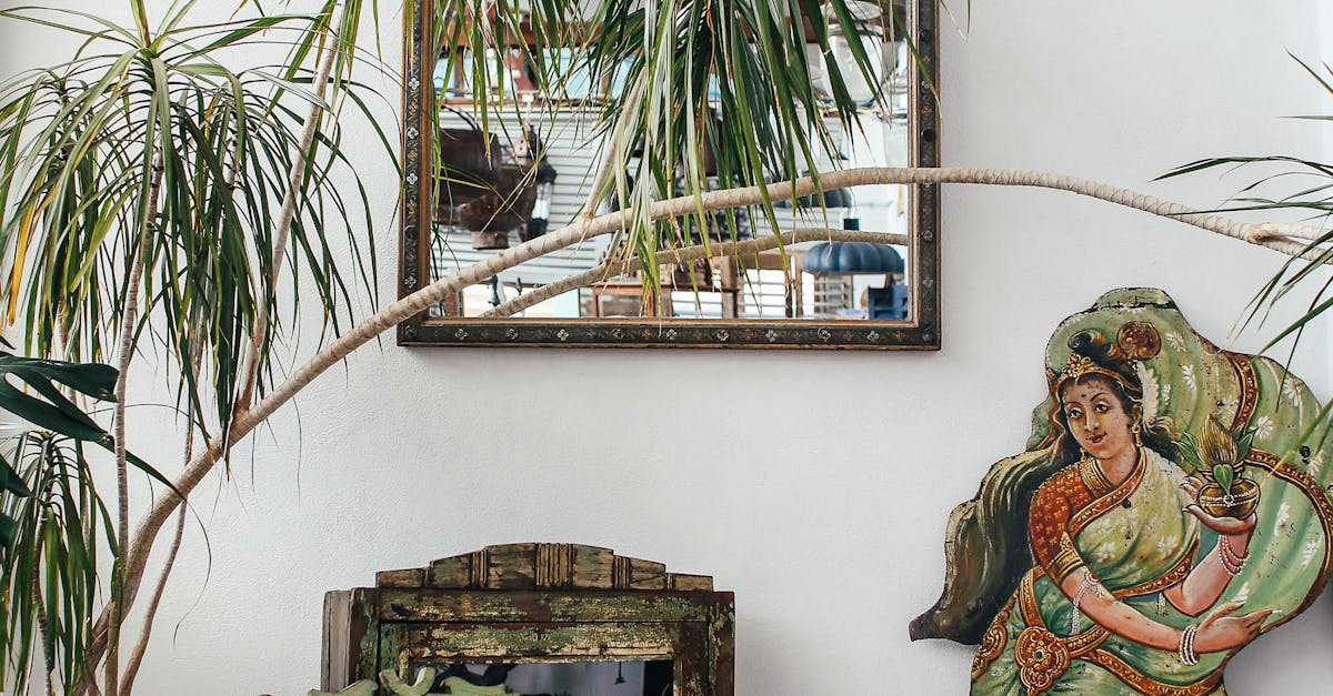 Beautiful boho interior featuring lush indoor plants, artistic decor, and cozy cushions.