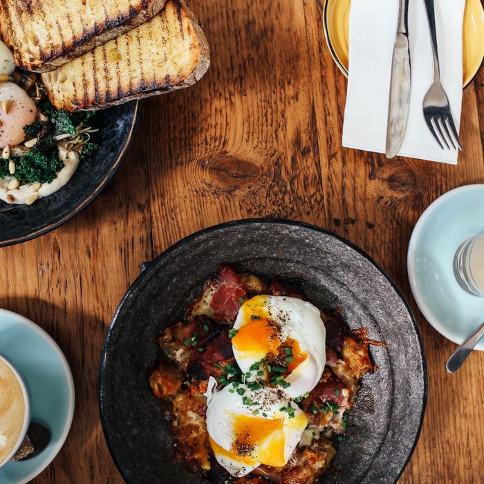 Brunch plate with latte