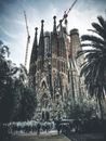 Uncompleted majestic Gothic basilica with tall massive spires