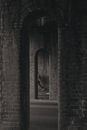 Black Metal Door on Gray Brick Wall
