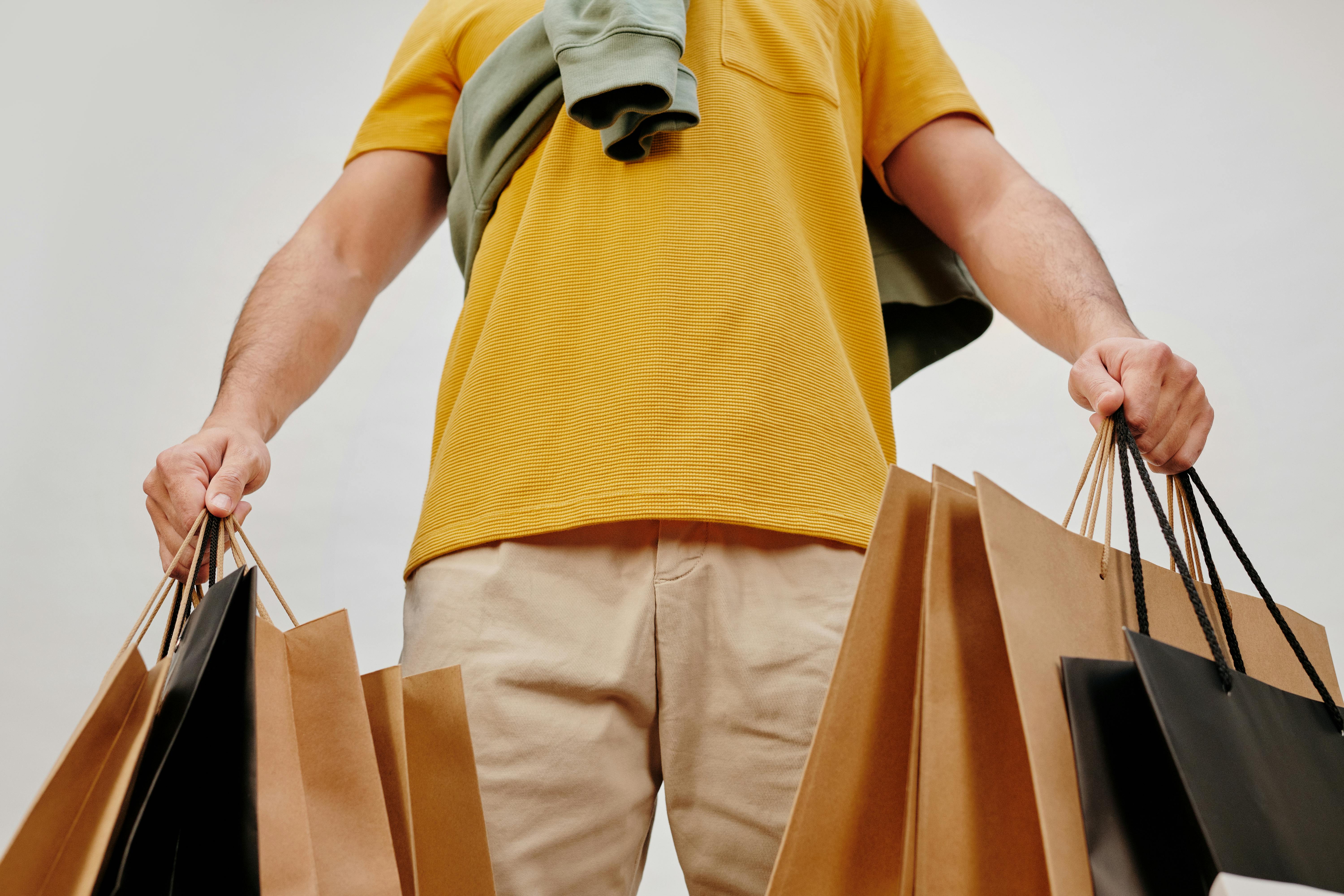 a woman in a yellow shirt and brown pants generative ai 32094058 Stock  Photo at Vecteezy